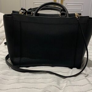 Rebecca Minkoff Black Structured Satchel with gold tone hardware